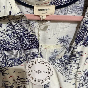 Umgee Landscape Print Collared Mini Dress NWT XL thumbnail 3