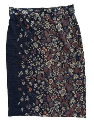 Maeve Navy Floral Jacquard Pencil Skirt thumbnail 1