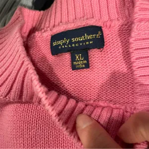 Cute cotton candy pinky american flag Simply Southern chunky sweater USA ‘Merica thumbnail 8