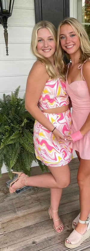 pink And Yellow Swirl Skirt Set thumbnail 2