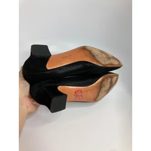 Salvatore Ferragamo Pumps Womens 10.5 AA Black Good Block Heel Textured Italy thumbnail 6