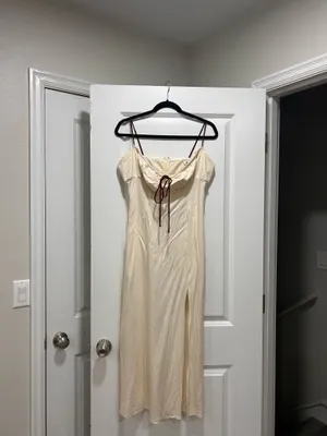 New Showpo Gwen Midi Linen Blend Dress Size Large MSRP $89 thumbnail 8