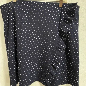 LOFT Navy Polka Dot Skirt with Ruffle Detail L NWT thumbnail 1