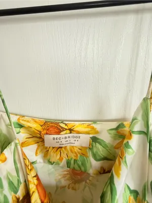 Bec + Bridge Sunflower Print Silk Slip Dress thumbnail 4