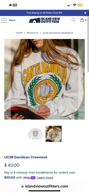 UCSB Davidson Crewneck Size L thumbnail 2