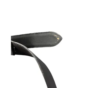 Jaeger Italy Black Silk Blend Leather Belt Size 30 Gold Tone Buckle Women’s thumbnail 4