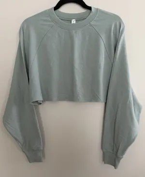 Alo Yoga Double Take Pullover Sweatshirt Green Women's Size XS thumbnail 1