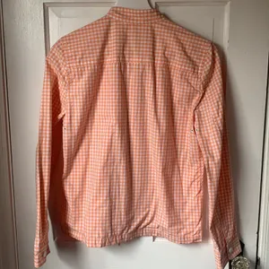 Jones New York Gingham Peach Zip Front Windbreaker Cottagecore Rain Jacket Sz S thumbnail 4