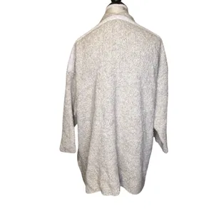 Aerie Wool Blend Cozy Women's Gray Cream Sweater Cardigan Wool Blend L / XL thumbnail 3