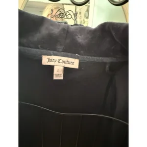 Juicy Couture Velour Track Jacket Womens Large Blue Full‎ Zip Hoodie Velvet Y2K thumbnail 3