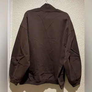 Skims NWT Boyfriend Fleece Slouchy Half Zip Pullover Expresso Color Size L thumbnail 2