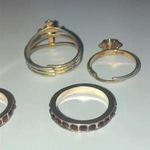 Lot of 5 Vintage Gold Tone & Silver Tone Boho Rings Adjustable & Size 6 & 8 thumbnail 5