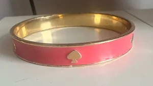kate spade Pink Enamel Spade Bangle Bracelet thumbnail 1