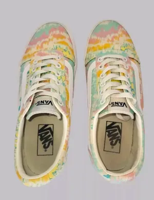 Vans Women 8 Psychedelic Tie Dye Pastel Old Skool Low Shoes Sneakers 500714 thumbnail 10