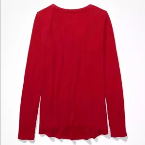 ✨ AE Plush Long Sleeve V-Neck T-Shirt✨ thumbnail 5
