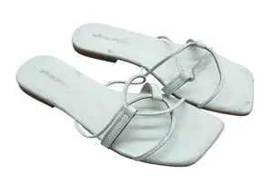 Jeffrey Campbell Womens Flat Sandals Strappy Slip On Leather White Size 6 thumbnail 1