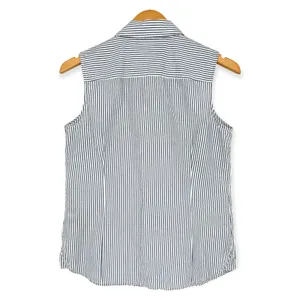 Tommy Hilfiger | Small | Nautical Blue White Pinstripe Sleeveless Button-Up Top thumbnail 5