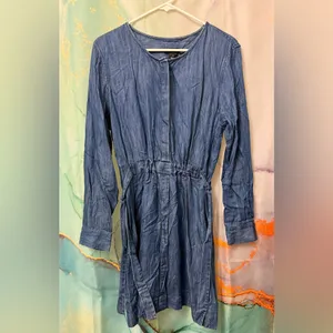Club Monaco Rahma Dress In Denim Long-Sleeve Size: 12 thumbnail 2