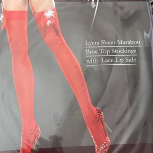 Leg Avenue Marabou Thigh Highs thumbnail 1