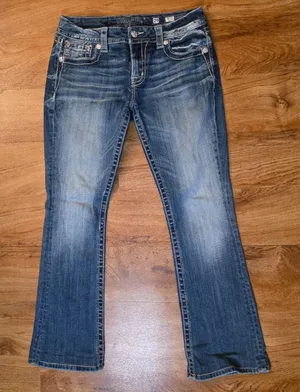 Miss Me Low Rise Signature Bootcut Flared Denim Jeans thumbnail 1