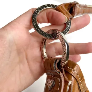 Brown Faux Leather & Woven Straw Silver Accents Purse Bag thumbnail 4
