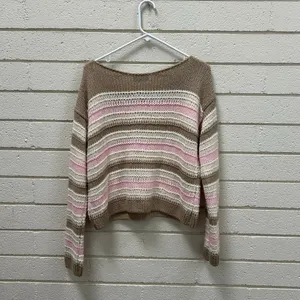 Hollister Co. Slouchy Off-the-Shoulder sweater striped size S thumbnail 5