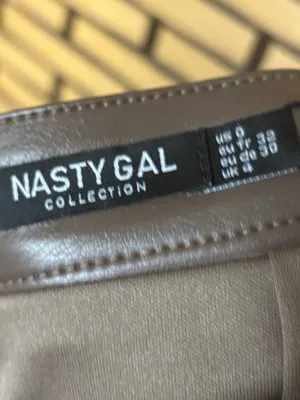 Nasty Gal Brown Faux Leather Mini Skirt Size 0 thumbnail 5