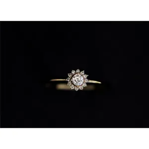 14k Gold Filled Micro Simulated Diamond Sunflower Ring‎ Size 7 thumbnail 8