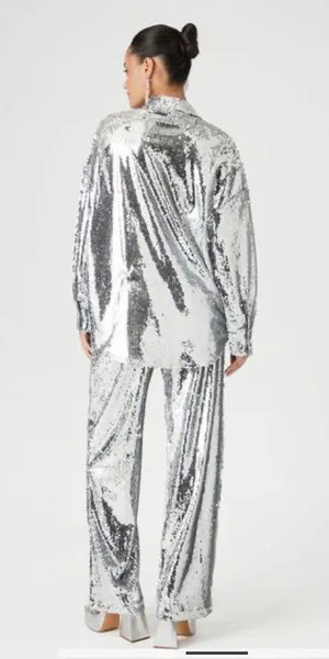 Metallic Sequin Shirt & Pants Set thumbnail 2