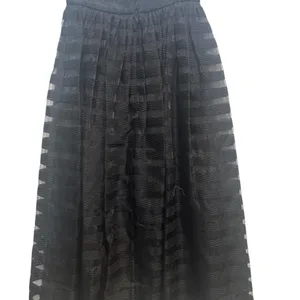 NWT Erin Fetherson Black mesh maxi skirt with stretchy waistband lined beautiful thumbnail 2