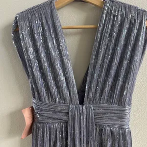 sabina Musayev Emmeline V-Neck Lurex Maxi Dress NEW Size Small thumbnail 4