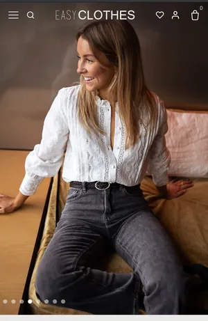 Easy Clothes White Eyelet Top thumbnail 1