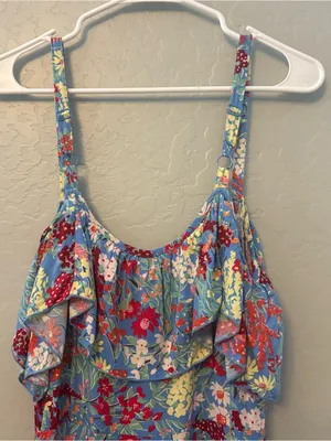 Abel the Label ATL anthropologie blue candy ruffle midi dress small NEW thumbnail 11