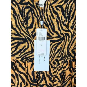 Kachel Anthropologie Tiger-Striped Wide Leg Jumpsuit 4 NWT $170 Animal Print thumbnail 6