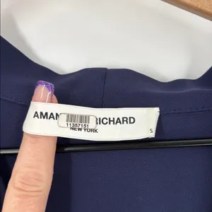 Amanda Uprichard Venus Dress Faux-Wrap small navy blue thumbnail 3