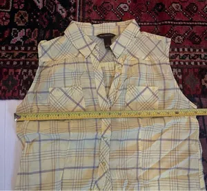 Bit & Bridle Yellow plaid sleeveless shirt thumbnail 4
