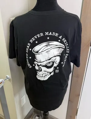 5.11 Tactical Women Black Sailor Graphic T-Shirt Biker Navy‎ Short Sleeve Fitted thumbnail 1