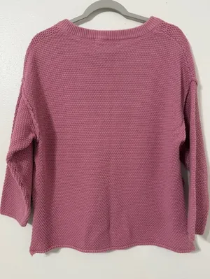 Free People Beach Hailee Coastal Grandma Cotton Knit Henley Sweater xs thumbnail 10