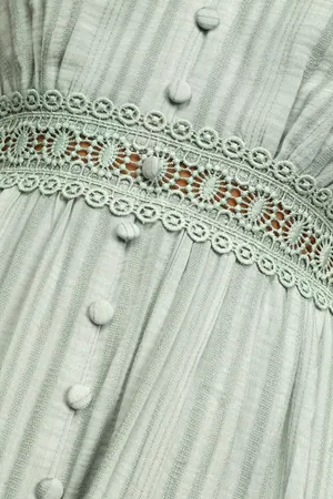 Sage Crochet Lace Button- Front Mini Dress thumbnail 5
