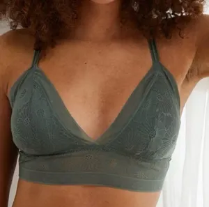 AERIE Pop Lace Olive Sage Green Padded Bralette Size M thumbnail 1