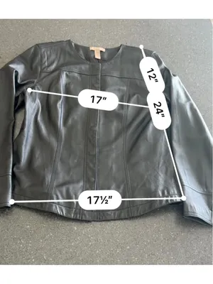 I.E Premium Collarless Black scuba Leather Jacket size S thumbnail 5