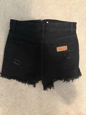 Boutique high-rise black jean shorts size 25 thumbnail 2