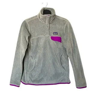 Patagonia Re-Tool Snap-T Pullover Polartec Thermal Pro Gray/Pink Size Small thumbnail 1