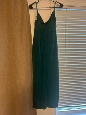 Selfie Leslie Teal Cowl Neck Midi Dress with Front Slit thumbnail 3