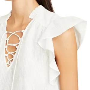 Intermix‎ Florance Flutter Sleeve Blouse NEW With Tags - Size S. thumbnail 5