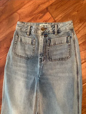 Zimmermann Patch Pocket Z Sailor Jeans Light Washed Flare Size 24 thumbnail 7