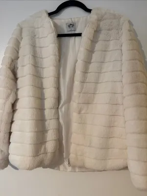 Katydid Cream Faux Fur Open-Front Jacket thumbnail 3