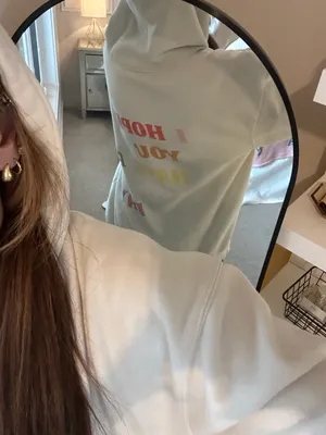 Olive Lynn I Hope You Have A Good Day Colorful Cream Hoodie thumbnail 4