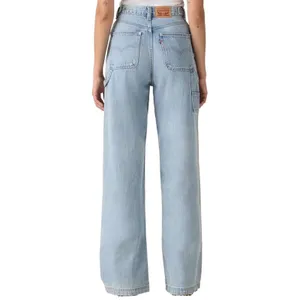 NWT Levi's Women's Cinch Baggy Carpenter Jeans Light Wash High Rise 24 x 31‎ thumbnail 2