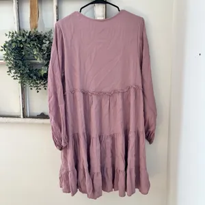 Altar'd State Tiered Ruffle Lilac Easter Spring Swing Dress Tie Front Boho‎ Sz M thumbnail 4